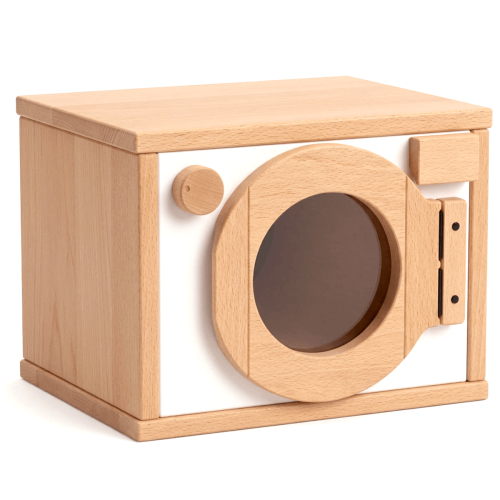 Waschmaschine Aufsatz weiß - In massiver Buche Vollholz