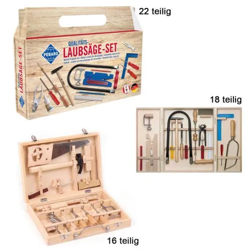 Werkzeugkasten Set aus Holz - Drei verschiedene Sets zur Auswahl