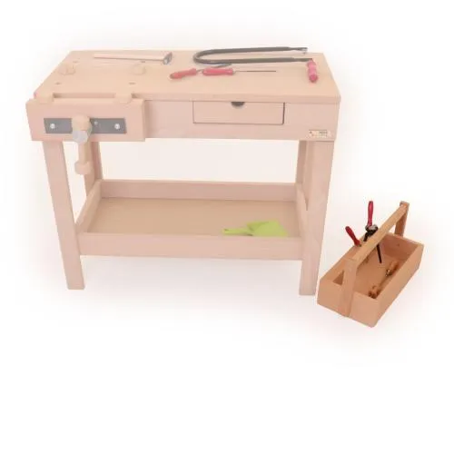 Kinder-Werkzeugbox aus Holz | Kinder-Werkbank-Zubehör