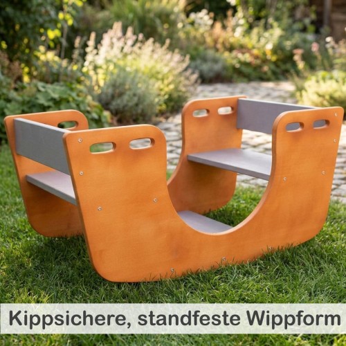 Kippsichere und stabile Holz Kinder Wippe für sicheres Wippen