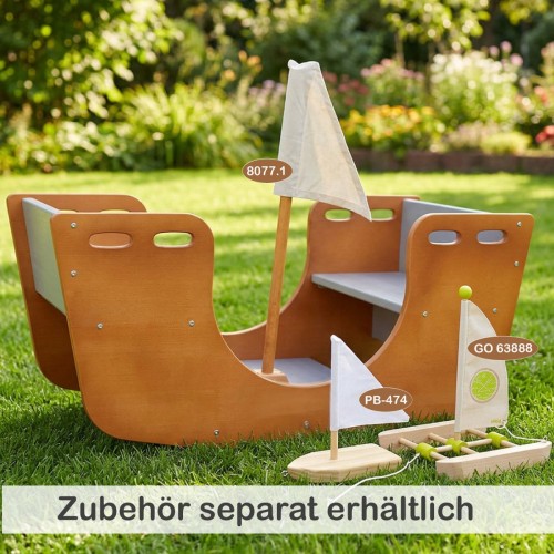 Holz Kinder Wippe mit Segel und Spielboot Zubehör für erweitertes Spielen