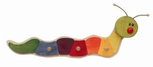 Kindergarderobe Ostheimer Raupe – für Kindergarten – pädagogisch wertvolles Holzspielzeug – ökologisch und gesundes Kinder-Spielzeug