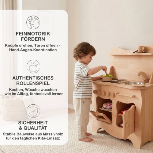 Kinderküche fördert Feinmotorik Rollenspiel Lernen