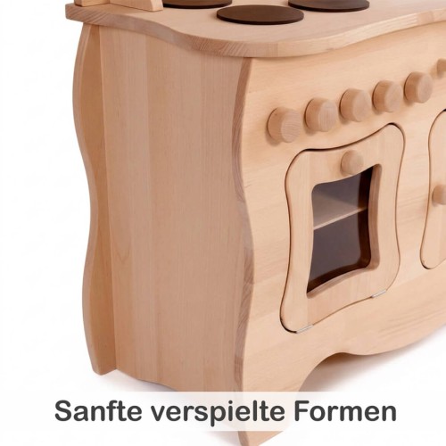 Kinderküche Rundungen sicheres Design Holz