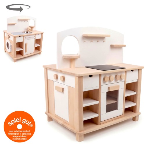 Kinderküche Cinderella weiß aus Buche Vollholz