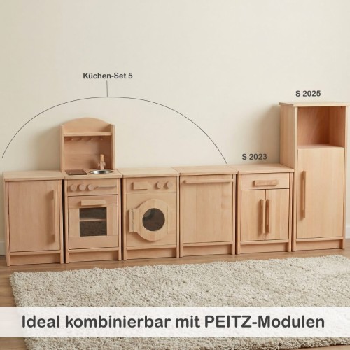 Erweiterbare Kinderküchenmodule aus Holz für flexible Spielküchen-Kombinationen