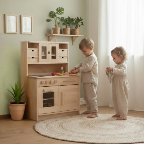 Kinderküche mit Herd und Spüle für Kleinkinder - Alltagssituationen lernen