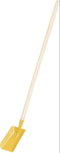 Kinderschaufel gelb mit Holzstiel | Metallschüppe | Kinder-Gartengerät | Sandkastenspielzeug