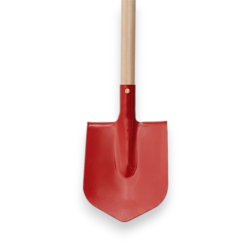 Roter Kinder-Spitzspaten aus Metall mit Holzstiel Metallspaten für Kinder mit spitzer Form und roter Farbe Gartenwerkzeug Kinder roter Spitzspaten