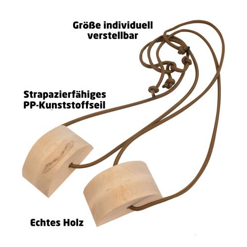 shaddy hufe, kinderstelze, eigenschaften, strapazierfähiges kunststoffseil, massivholz, groesse einstellbar