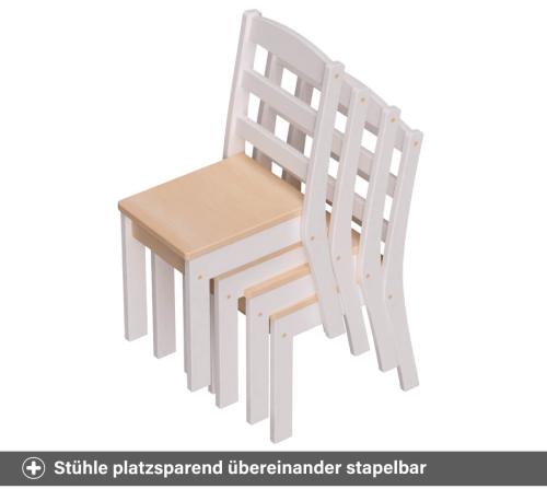 Stapelbarer Kinderstuhl in weiß