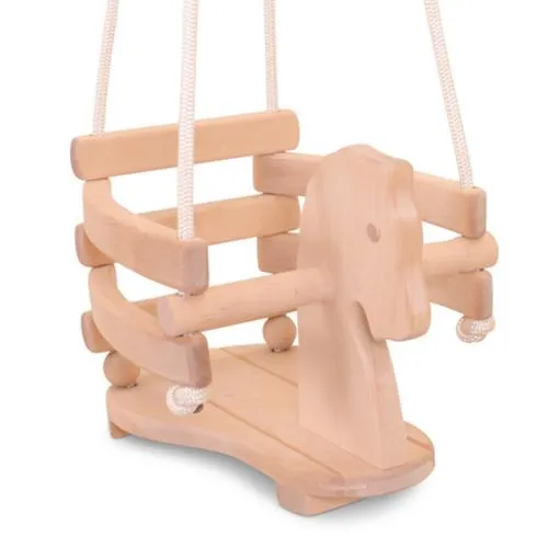 Babyschaukel "Mausi" aus Holz im Schaukelpferd Design 7012