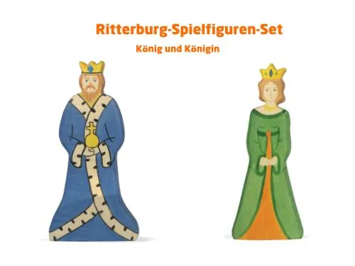 König und Königin | Ritterburg Spielfiguren im Set | Holztiger