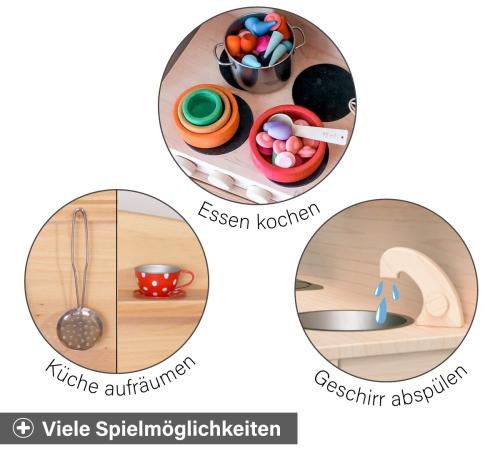 Küche Aufsatz für Kinder - Multifunktionale Verwendung - Essen kochen, Küche aufräumen, Geschirr abspülen