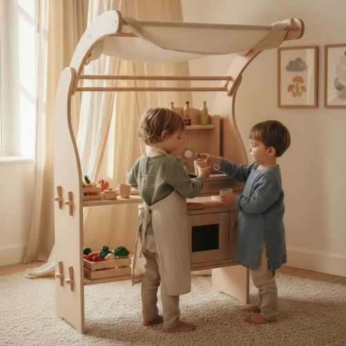 Preview: Mini Tischküche Einsatz - Spielende Kinder