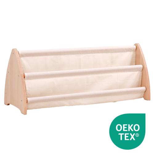 Montessori Bücherregal mit Stoff Beige