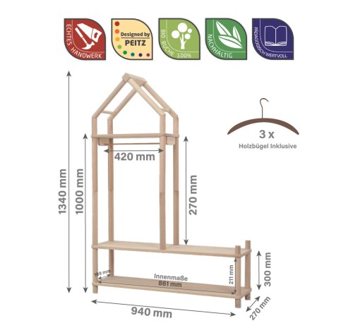 Montessori Garderobe Abmessungen
