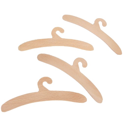 Puppenkleider auf Holzbügel Set - Massivholz