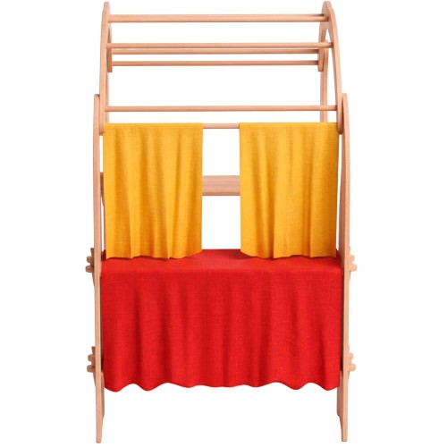 Kasperle Theater Tuch Set rot gelb - Vorne