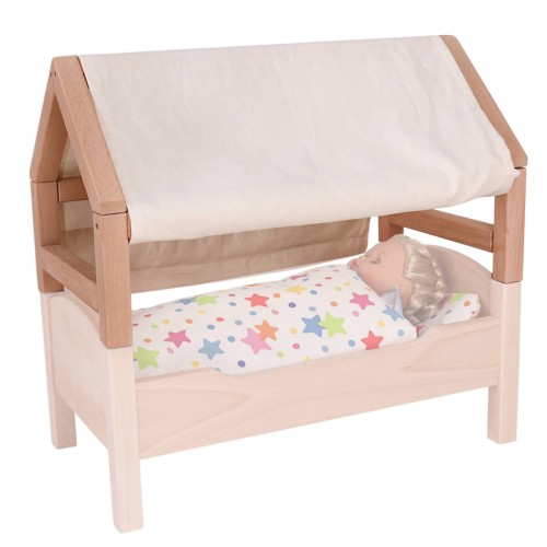 Puppendach mit tuch beige