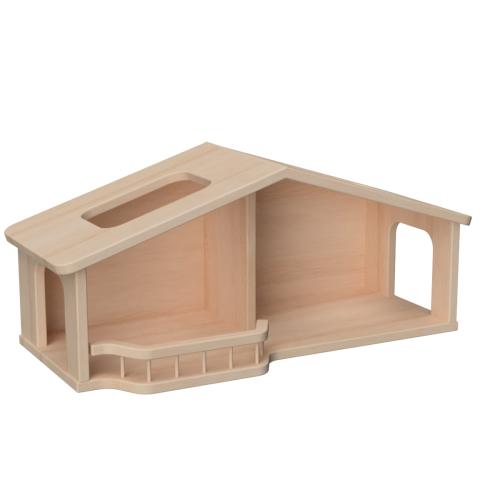 Puppenhaus "Elsa" | Geölt Ausführung Kinder-Holz-Puppenstube | Kinder-Bauernhof Geölt Ausführung