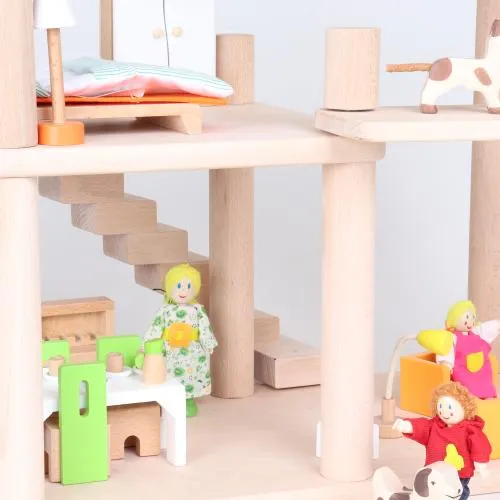 Puppenhaus Spielhaus aus hochwertigen Bio Buchenholz