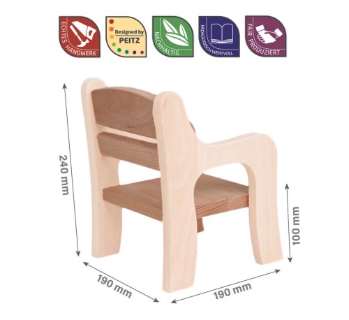 Puppenstuhl weiß Abmessungen