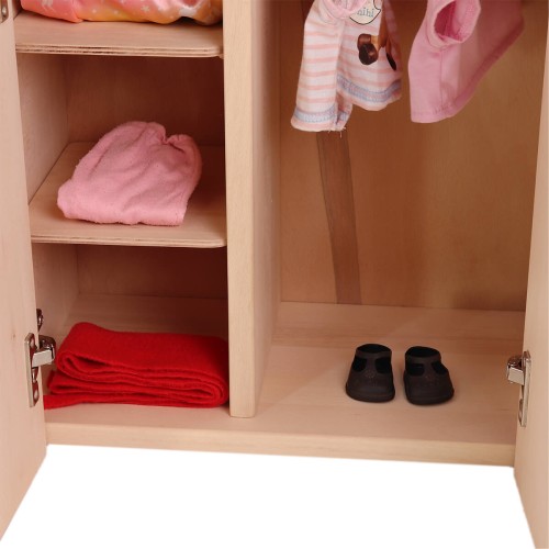 Puppenkleiderschrank aus Massivholz für Kinder
