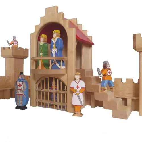 Kinder-Ritterburg aus Holz mit Zubehör