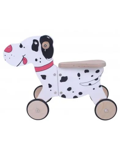 Kinder-Rutscher Hund Lucky | Holz-Lauflern-Tier | paedagogisch wertvololes Lauflernrad |Kleinkind-Fahrzeug