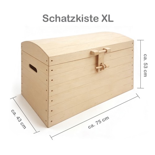 Maße Holzkiste Schatzkiste in der Größe XL Holzspielzeug Peitz