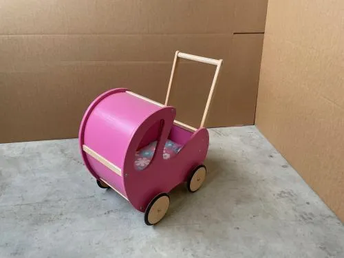 Puppenwagen - Lauflernwagen rosa mit Flüsterräder