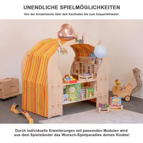 Kinder-Spielständer "Lena" | Buchen-Holz | Waldorf-Spielhaus | Schatzhöhle 1020