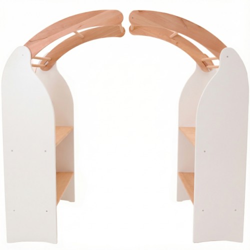 Spielhaus LUNA aus Holz – Weiß & Erle Massivholz | Waldorf Spielhaus für Kinder