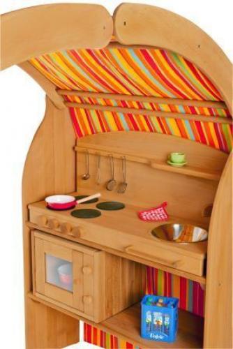 Einseitiger Waldorf-Spielständer kleiner Ole | Erlen-Holz | Kinder-Spielhaus Zapfen