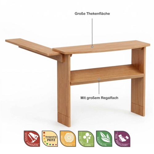 Holz Spieltheke im Kinderzimmer als Kaufladen genutzt