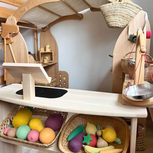 Kinder Spieltheke Buche - Mit Zubehör