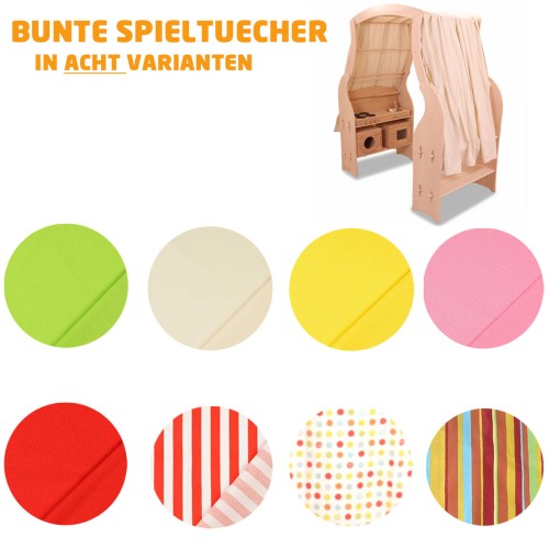 Preview: Verschiedenen Spieltuchfarben für Spielständer-Dachbogen.