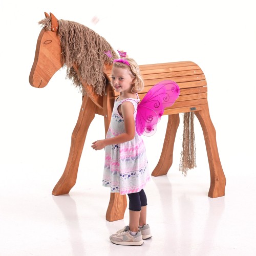 Holzpferd Einhorn mit Fee