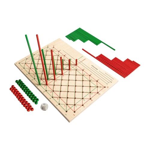 Stabularasa Strategiespiel Set mit Spielbrett, Stäbchen, Perlen und Würfel