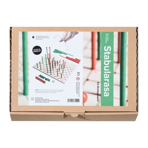 Verpackung des Stabularasa Strategiespiels aus Holz