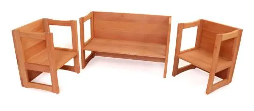 Sitzelemente für Zuhause oder im Kindergarten - massive Möbelkombi für jedes Kinderzimmer - Kinder-Stapel-Bank | Wende- / Sitzmöbel | Kindergarten-Bank - hochwertig und robust - ökologisch - nachhaltig