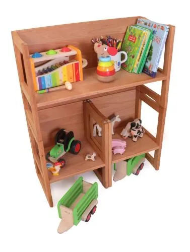 Kinderspielregal, Holz, Bücher, Spielzeuge,