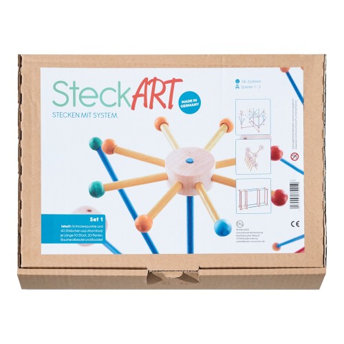 SteckART Set 1 Verpackung mit Knotenpunkten, Stäben und Booklet