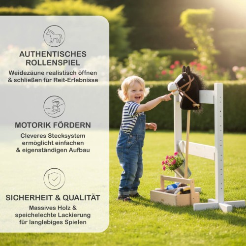 Preview: Steckenpferd Zaun fördert Bewegung Motorik und sicheres Spielen