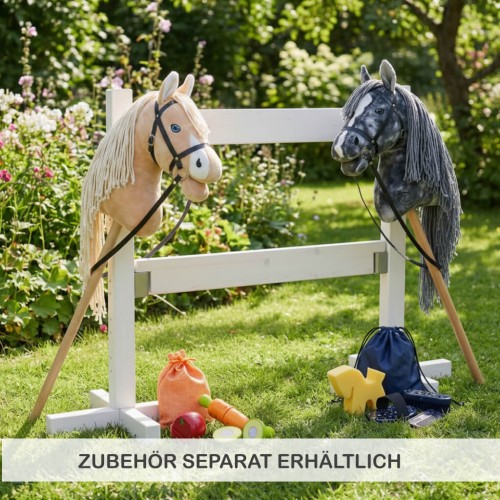 Steckenpferd Zaun mit passendem Hobby Horse und Pflegezubehör