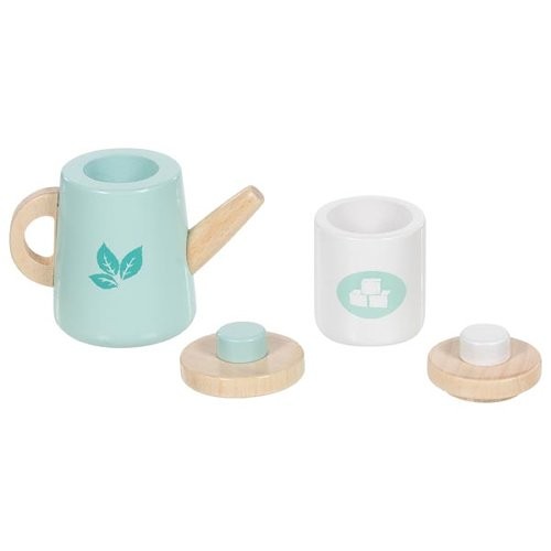 Preview: Tablett mit Zubehör des Kinder Teeservice aus Holz