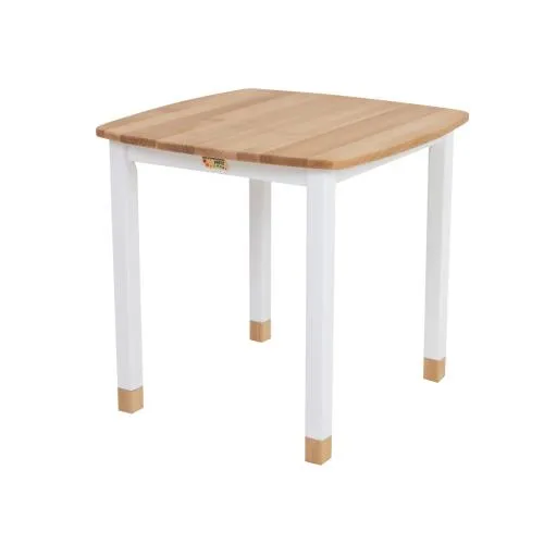 Weißer Kindertisch aus Holz.