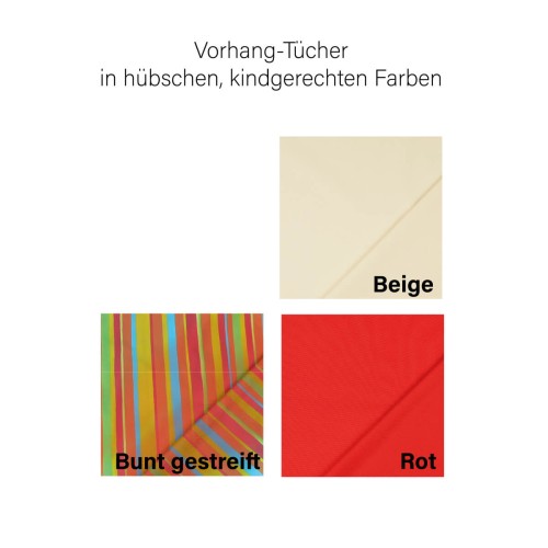 Preview: Vorhang Tücher - Auswahl - Beige, rot, bunt gestreift