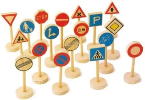 Achtung im Verkehr! Verkehrszeichen | Kinder-Holz-Fahrzeug-Zubehör